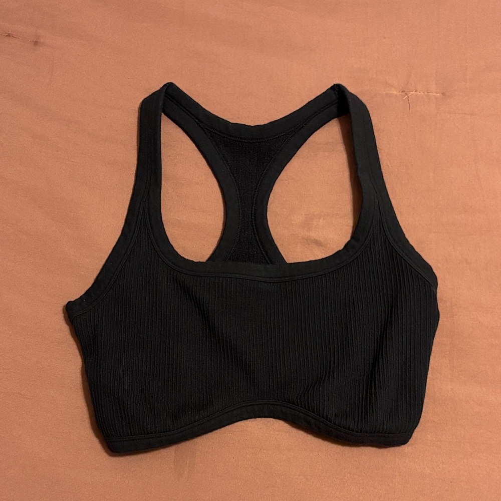All in Motion Black Ribbed Sports Bra